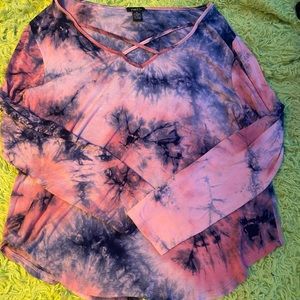 Cute, Crossed Front, Rue21, TieDye, Long Sleeved Shirt